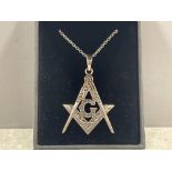 Silver 925 Masonic style pendant necklace