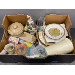 Miscellaneous items including plates, pottery and coasters