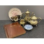 Box miscellaneous items including tea service, bric-a-brac