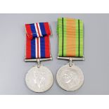 2 george VI medals includes campaign war medal and WWII british defence medal both with original