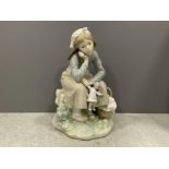 Lladro 1211 Girl sitting thinking in good condition