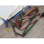 Bundle of garden tools mainly shears etc