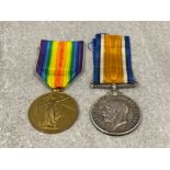 Medals WWI pair of silver medal and Victory medal awarded to L-22516 GNR L.Turner R.A