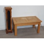 Bengal Indian sheesham cd storage cabinet together with light oak rectangular shapped coffee table