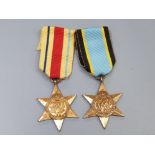 2 WWII campaign medals includes the africa star awarded for 1 days service in North Afirca Theatre