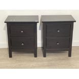 Pair of modern black bedside drawers