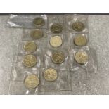 12 x £1 various coins 1983 - 2014