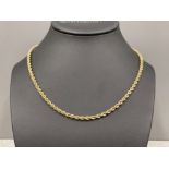 9ct gold Rope chain 18” 4.8g