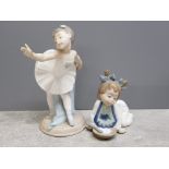 2 Nao by lladro figures young ballerina and baby girl