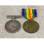 Medals WWI pair of silver medal and Victory medal awarded to 16920 Pte F.H.Nobbs Royal fus.