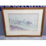 T.Mcardle North Shields fish quay print signed by the artist bottom left