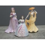 Royal Doulton lady figure Ellen lady of the year 1997 together with 3 minature coalport ladies