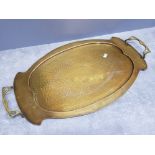 Hammered brass art nouveau beldray serving tray