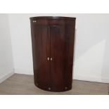 Mahogany George III corner wall cabinet 70x118cm