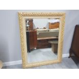 Large gilt framed bevelled edge hall mirror 100x127cm