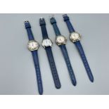 Unworn Rotary ladies watches with blue leather straps