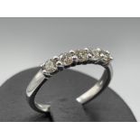 Ladies 18ct white gold 5 stone diamond ring. Approx .50ct size K1/2 2.7g