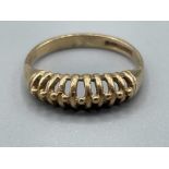 Vintage Fancy pattern 9ct gold ring. Size L 1.7g