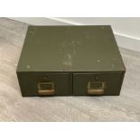 2 draw metal drawers in green