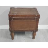 Reproduction Leatherette trunk on leg support 56x36x57