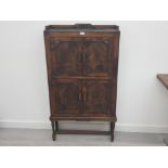 Arts and crafts double cupboard hall cabinet, L72, W23, H126cm