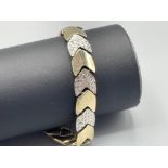 Fancy 9ct gold two tone bracelet 10.3G