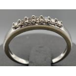 Ladies 18ct white gold 7 stone diamond ring 2.8g size O1/2