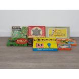 Vintage boardgames seven in total including colour bingo ,snakes and ladders,nippers ups and downs