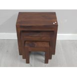 Mango wood nest of 3 tables