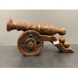 Large wooden Artillery Canon ornament 45cm x 25cms