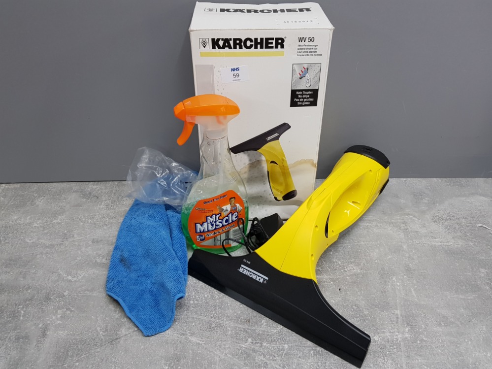 Karcher electric window vac, with charger and original box