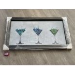 Modern art framed picture of cocktail glasses