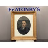 Early 20th century oil painting of a gentleman in a original frame 73cm x 82cms