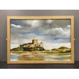 Bamburgh castle oil on board painting 65cm x 44cms