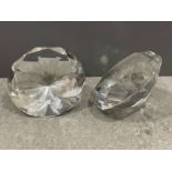 2 large round brilliant cut diamond style stones