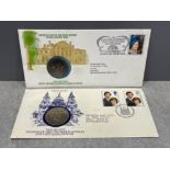 2 silver coin 1st day covers QEI and Charles and Diana wedding
