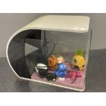 Fish tank and accessories in white