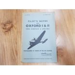 WW2 RAF pilots aircraft manual for oxford bomber 1944 issued by air ministry