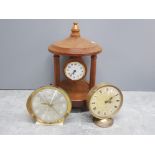 3 mantle/bedside clocks all mechanical includes Westclox, Big Ben talis alarm plus small brass imhof