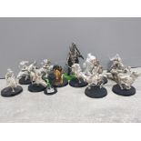 14 metal wargame Lord of the rings minatures made by fames workshop, includes Sauron, warg riders