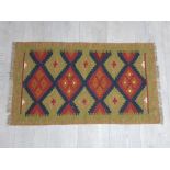 Fringed Afghan Maimana kilim rug 92x55cm