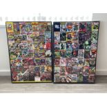 2 frame collages Marvel comics and DC Comics