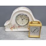 2 clocks one being grayshott porcelain radio controlled German technology the other a quartz