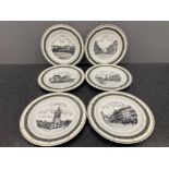 6 x The Canterbury Collection limited edition plates of Newcastle upon Tyne key locations