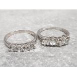 2 silver 925 and czs 4 stone dress rings, 5.3g gross