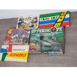 5 boxed vintage boardgames includes Noddy, Dinosaurs and Up periscope