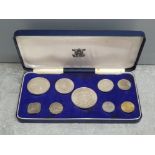 Royal Mint USA 9 piece coin set includes the five and two dollar coin, housed in original case