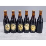 6 vintage minature Guinness bottles, All full and still sealed, 1 missing its label