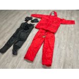 Weatherproof clothing including bikers pants and 2 x leather gloves