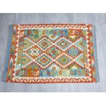 Fringed Afghan choli Kilim rug 120x83cm